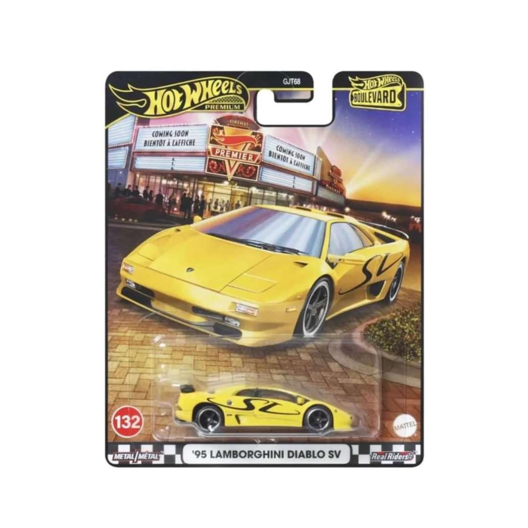 Hot Wheels Boulevard ’95 Lamborghini Diablo SV – Premium 1:64 Die-Cast (Metal/Metal, Real Riders, GJT68)