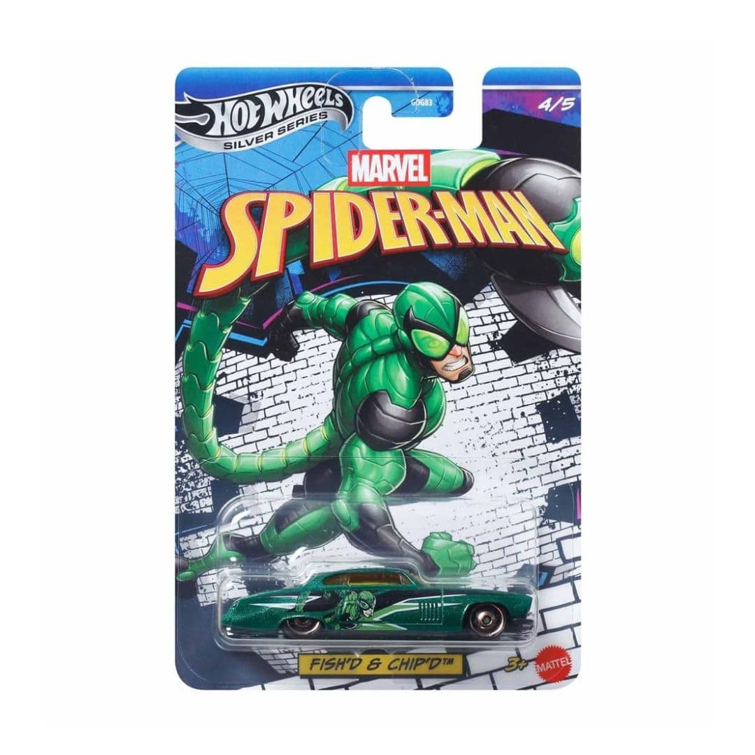 Hot Wheels Fish’d & Chip’d – Marvel Spider-Man (Silver Series 4/5) | 1:64 Die-Cast Collectible