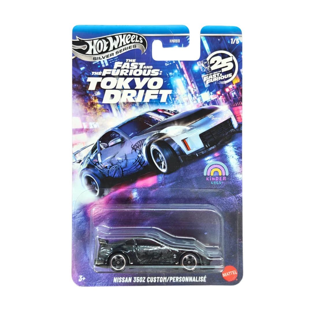 Hot Wheels Nissan 350Z Custom – Fast & Furious Tokyo Drift | Silver Series 1/5 | 1:64 Die-Cast (Imported)
