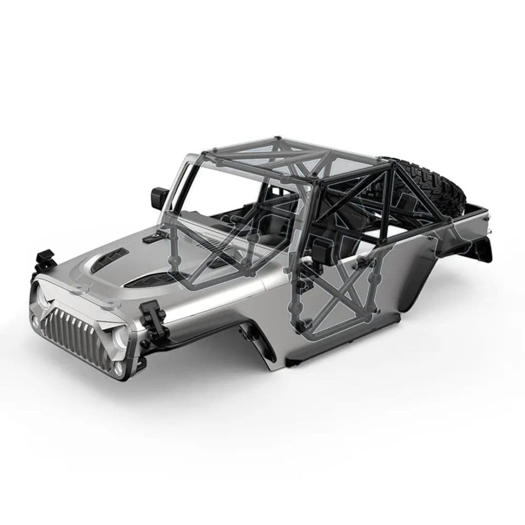 MJX Hyper Go P12Y01-S Silver Body Shell with LED Lights – Replacement Car Shell for H12Y+ 1/12 RC Rock Crawler (India)