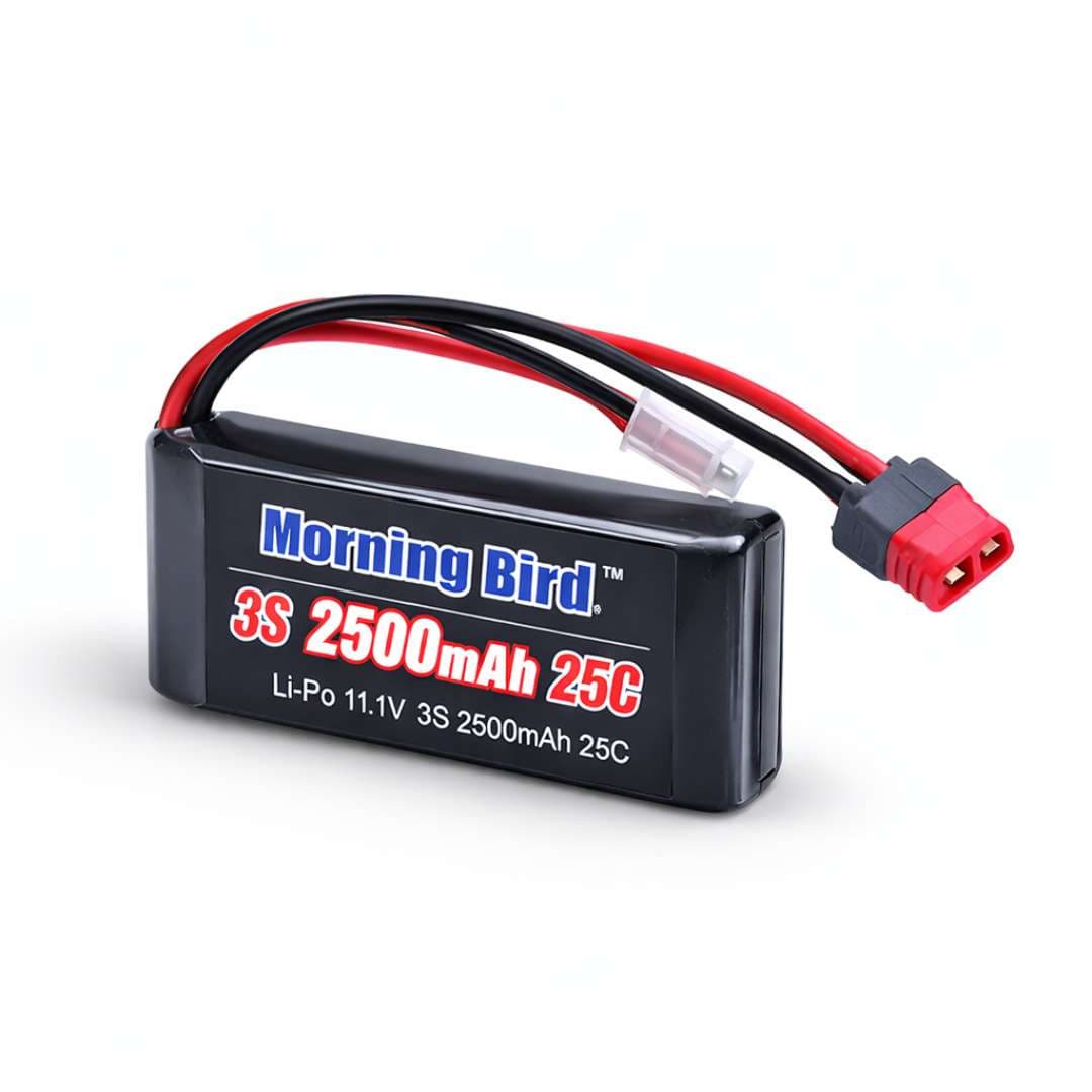 Morning Bird 3S 2500mAh 25C LiPo Battery (11.1V) with Deans Plug for RC Cars & Trucks
