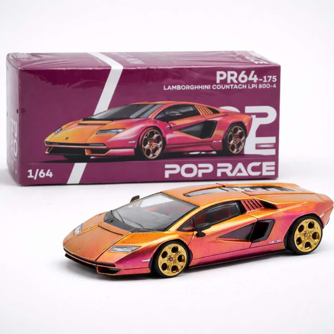 POP RACE PR64-175 Lamborghini Countach LP 800-4 Blu Hal – 1:64 Premium Die-Cast Model