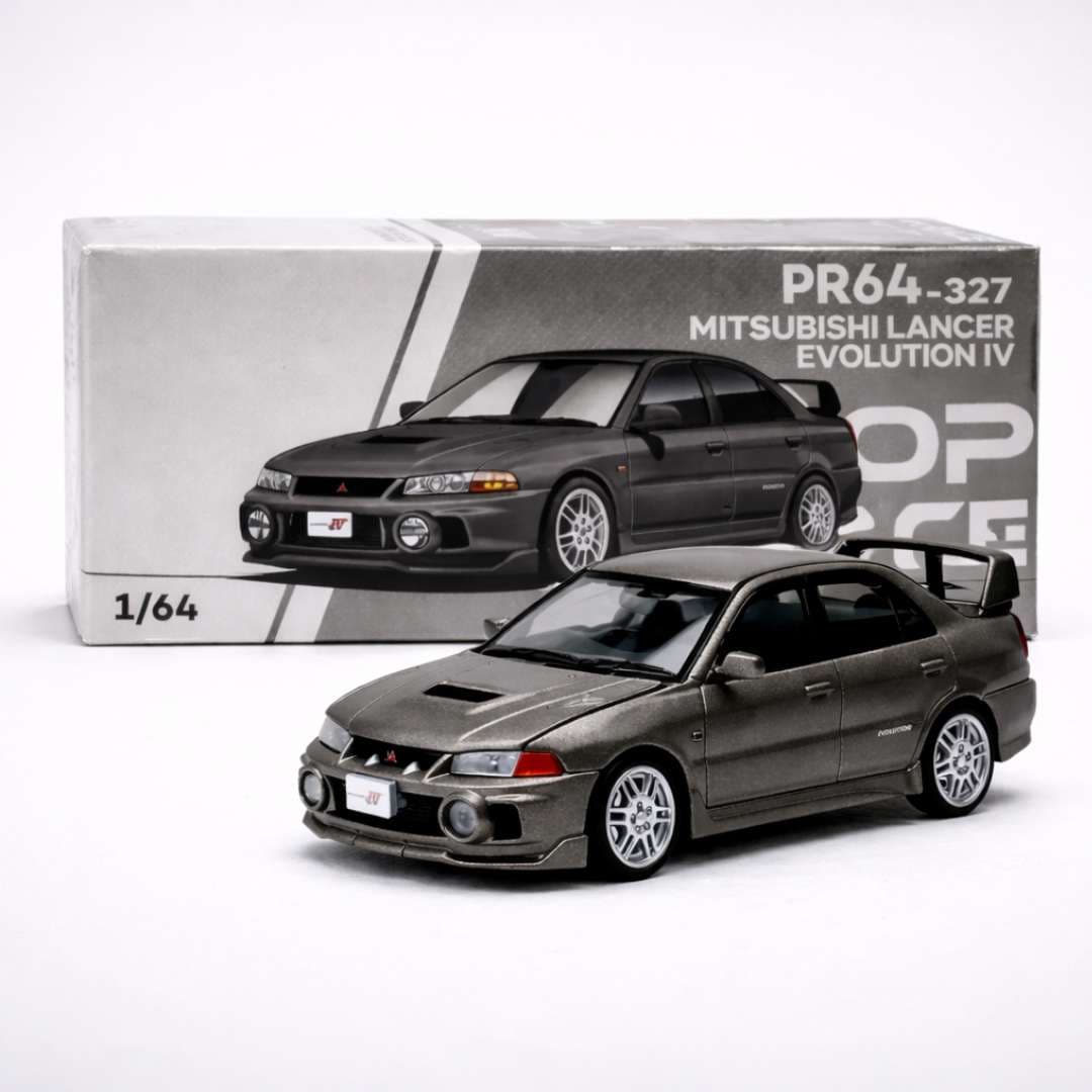 POP RACE PR64-327 Mitsubishi Lancer Evolution IV – 1:64 Premium Die-Cast Model (JDM Collector Edition)
