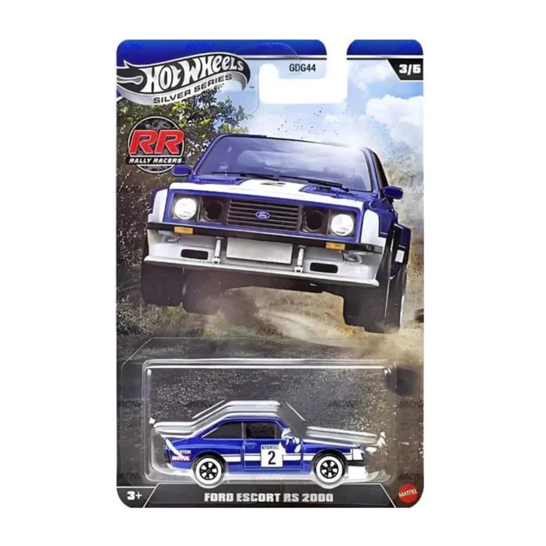 Hot Wheels Silver Series Rally Racers Ford Escort RS2000 (Blue) 3/5 – 1:64 Die-Cast Car