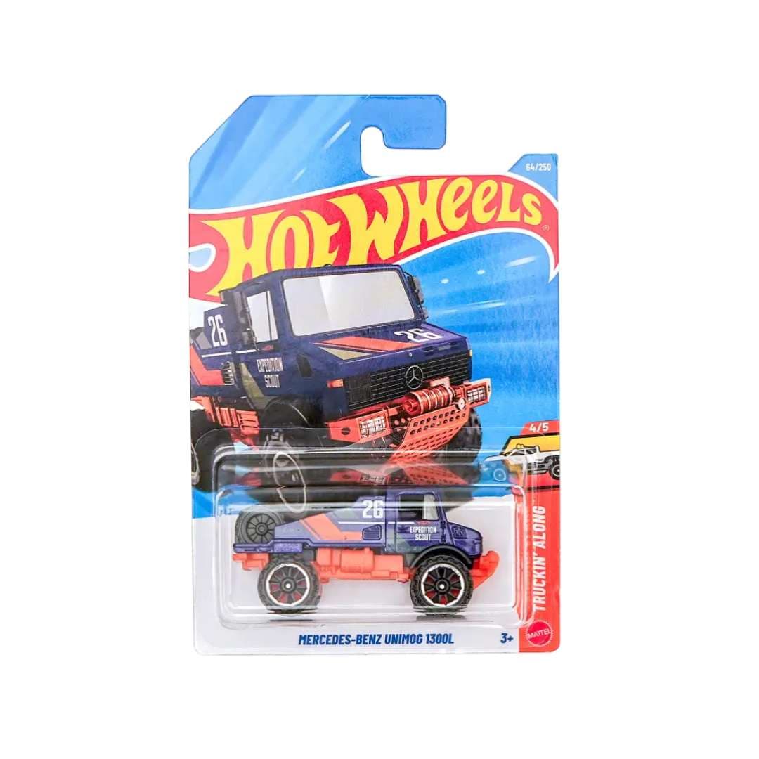 Hot Wheels Mercedes-Benz Unimog 1300L Purple 1:64 Diecast C Case Mainline 64/250 Imported