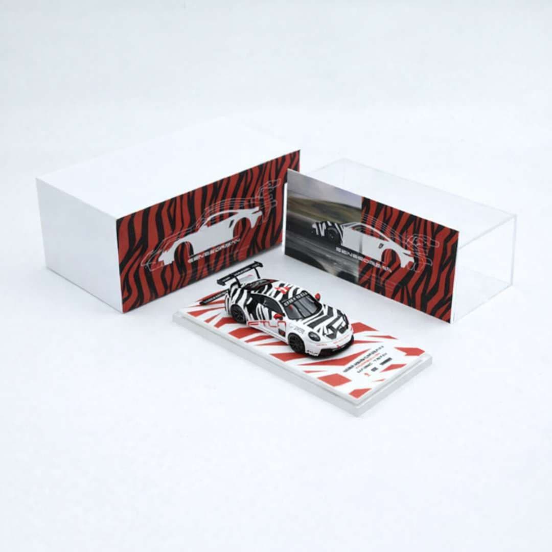 Modernart x Shepwell x Senseorgan Porsche 911 Cup Black White #7 1:64 Die-Cast Model Car MD647311