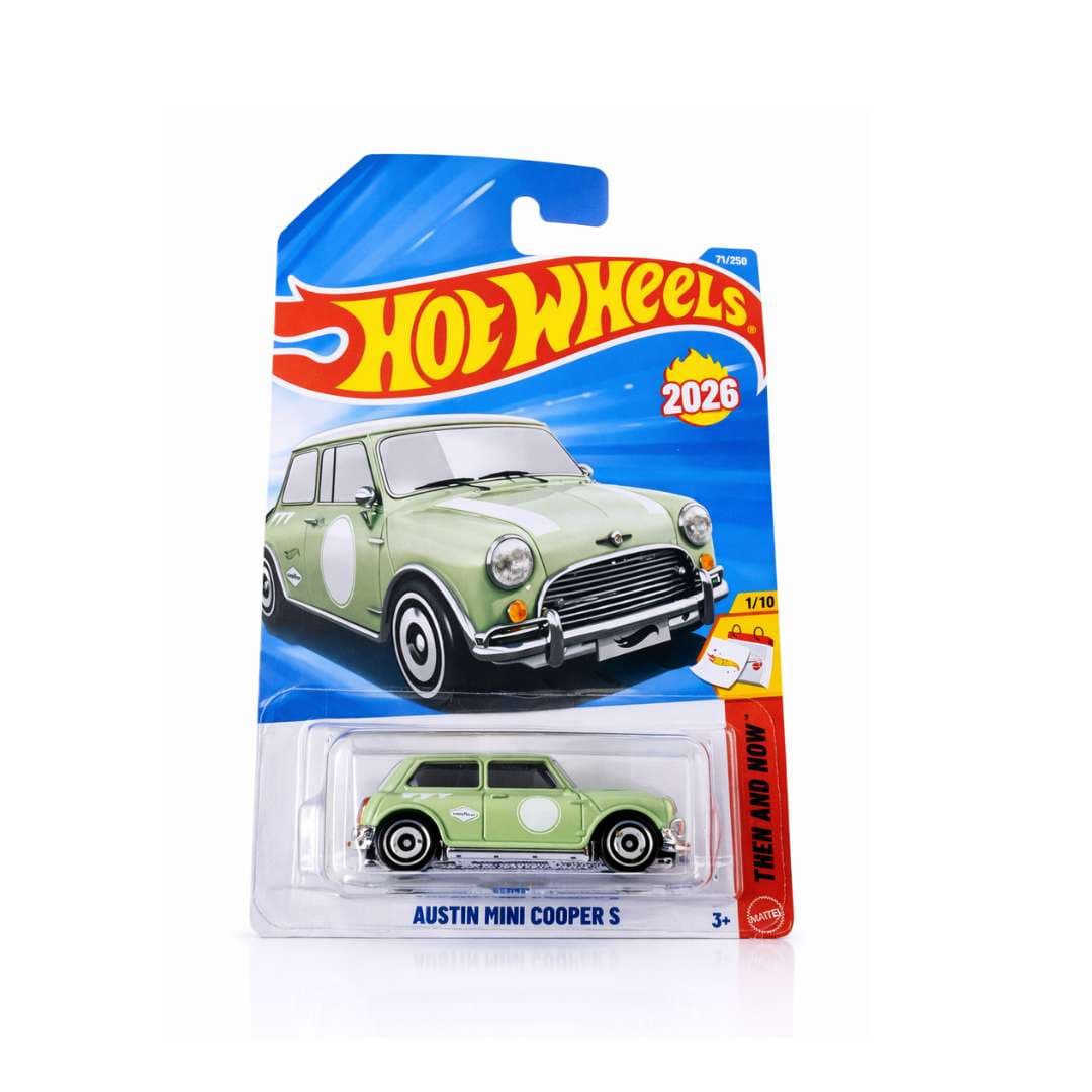Hot Wheels Austin Mini Cooper S Green 2026 1:64 Die-Cast Car 25/250 Then & Now Series 9CNCCK