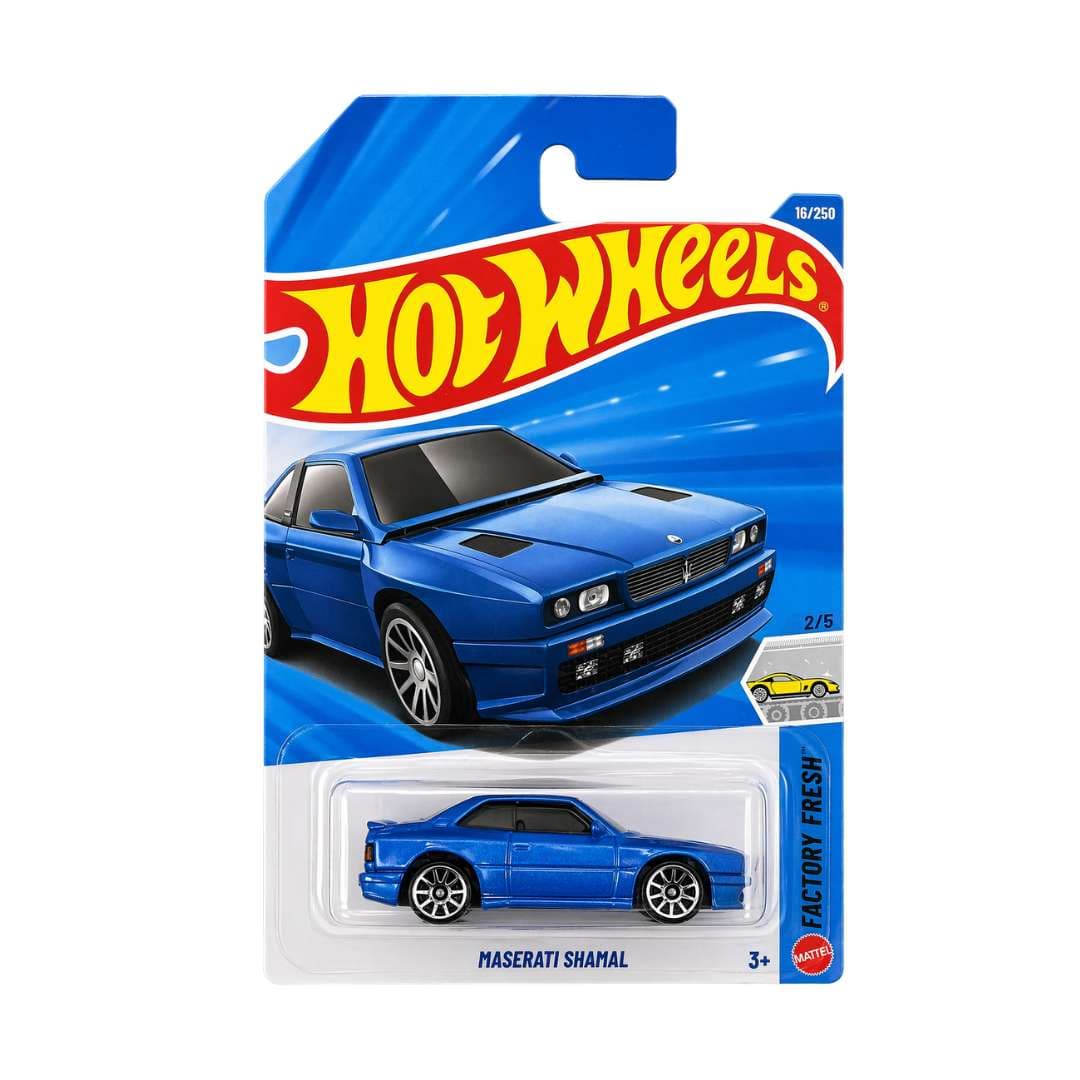 Hot Wheels Maserati Shamal Blue (16/250) Factory Fresh 2/5 – 1:64 Scale