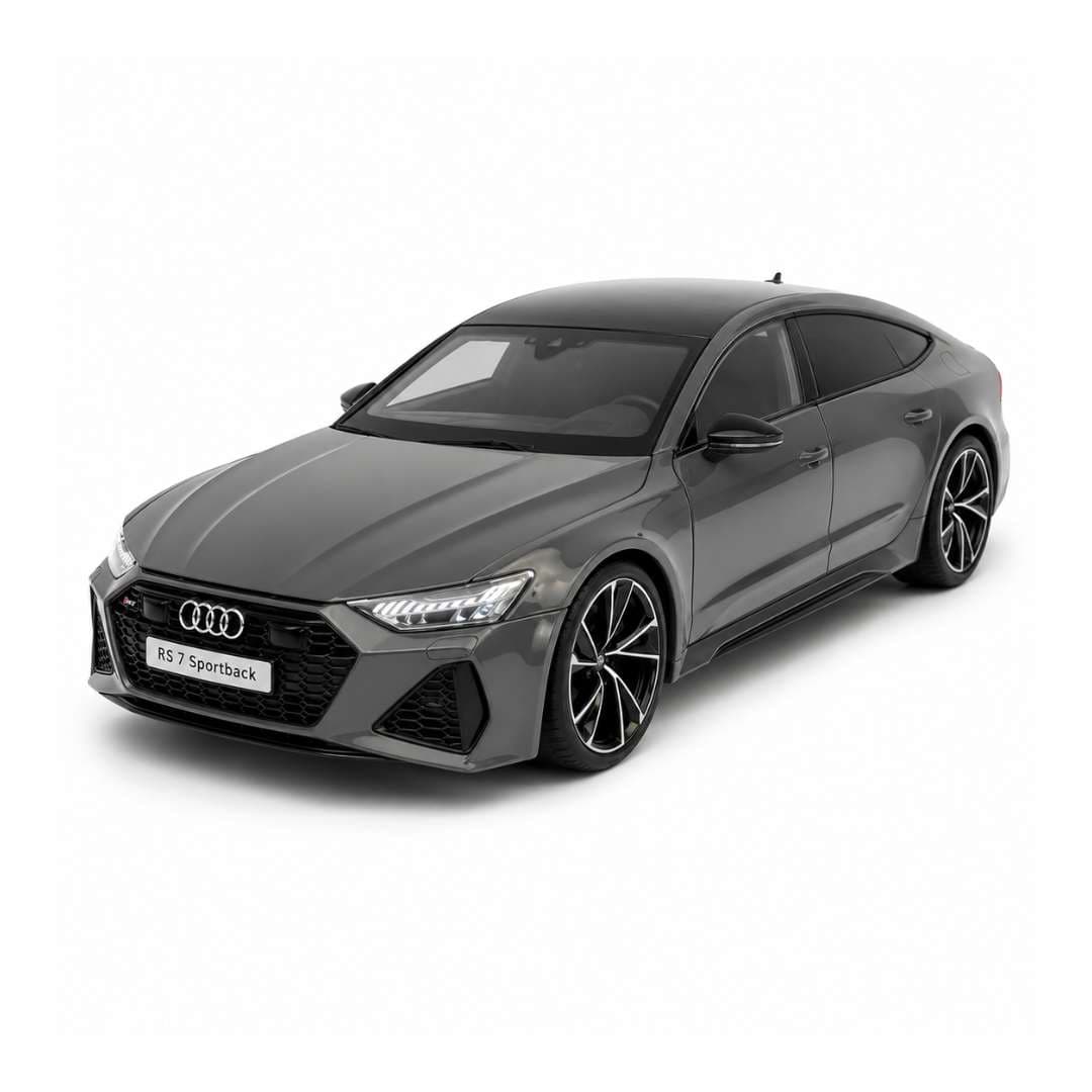 1:18 Audi RS7 Sportback Diecast Model Car (Grey) – Licensed Metal Collectible with Remote Key, Lights & Sounds