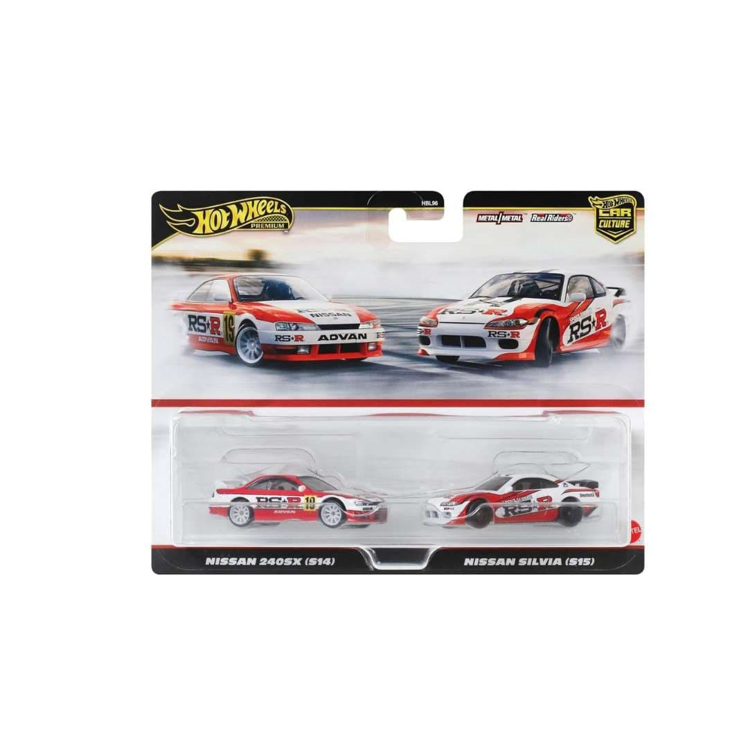 Hot Wheels Premium Nissan 240SX (S14) & Nissan Silvia (S15) 2-Pack | Car Culture | 1:64 Die-Cast | India