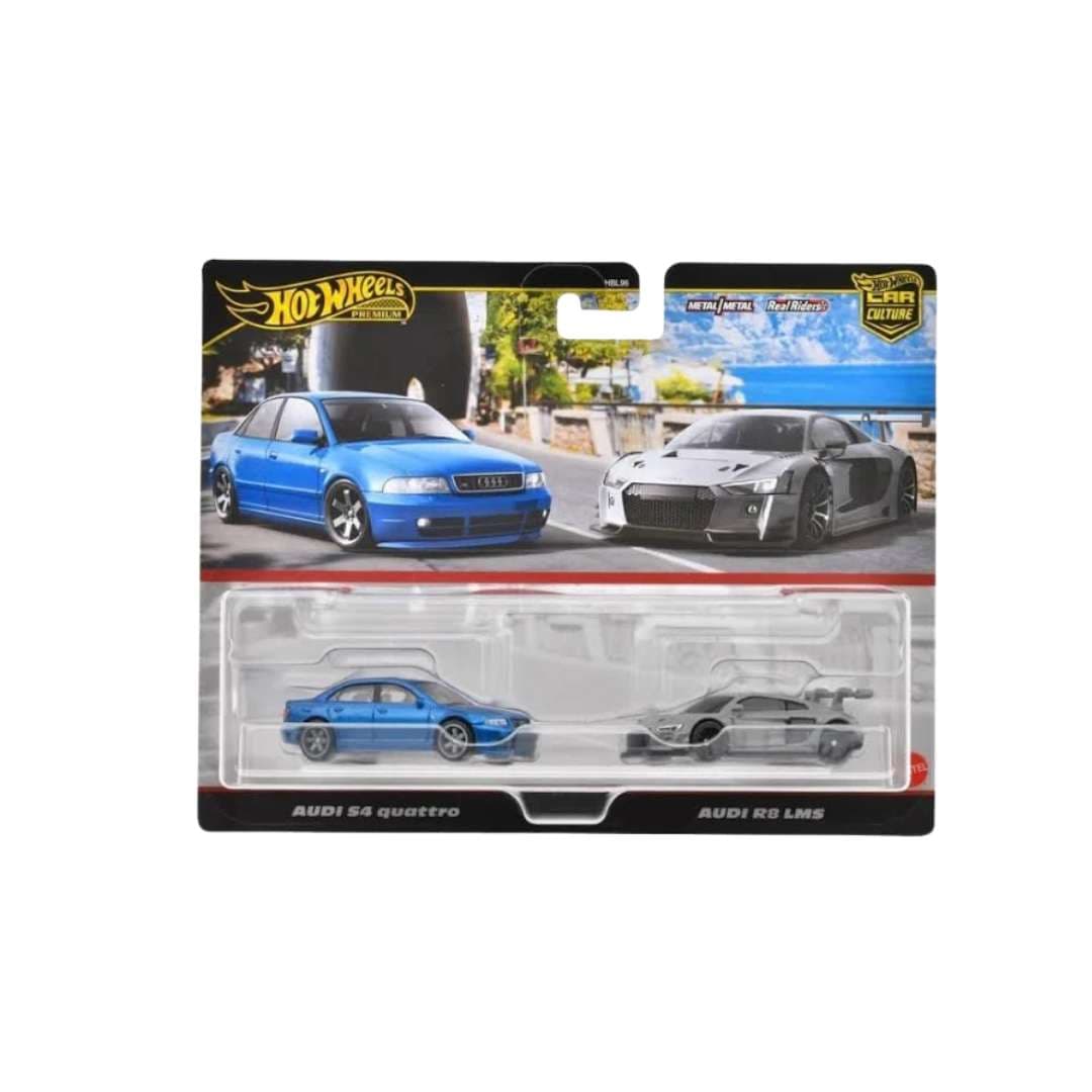 Hot Wheels Premium Audi S4 Quattro & Audi R8 LMS 2-Pack | Car Culture | 1:64 Die-Cast | India