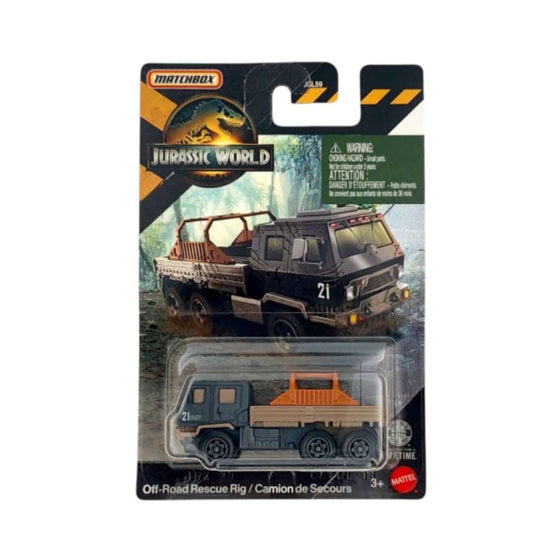 Matchbox Jurassic World Off-Road Rescue Rig | 1:64 Die-Cast 6×6 Truck | India