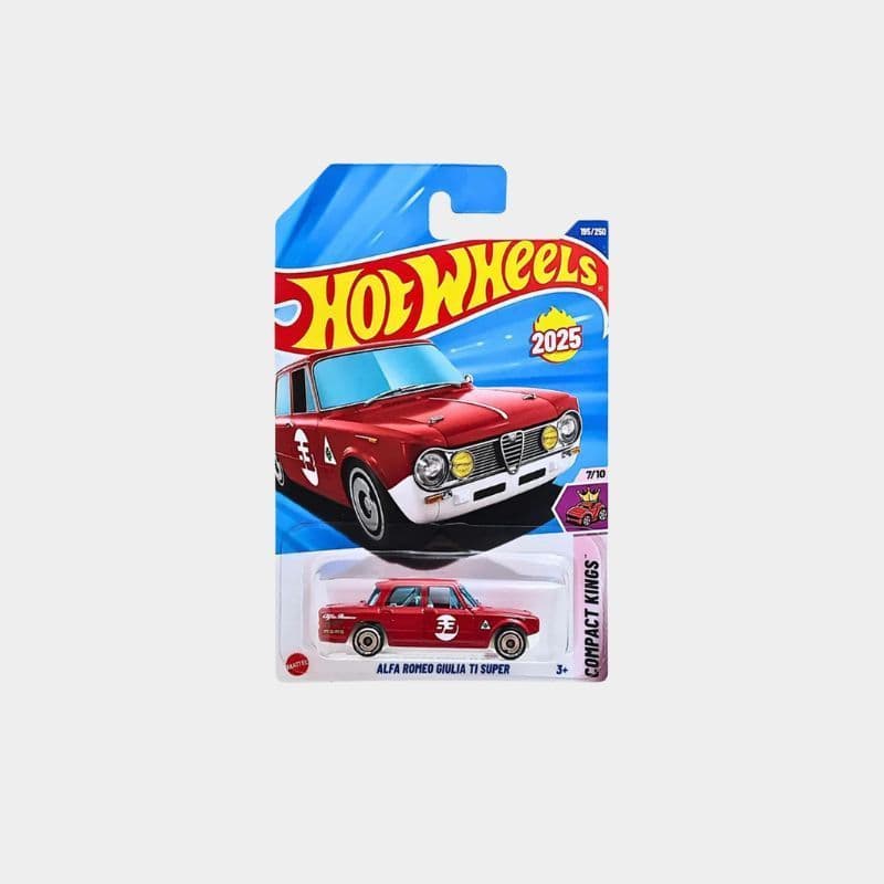 Hot Wheels 2025 – Alfa Romeo Giulia TI Super | Compact Kings Series | Red | 1:64 Die-Cast | 195/250