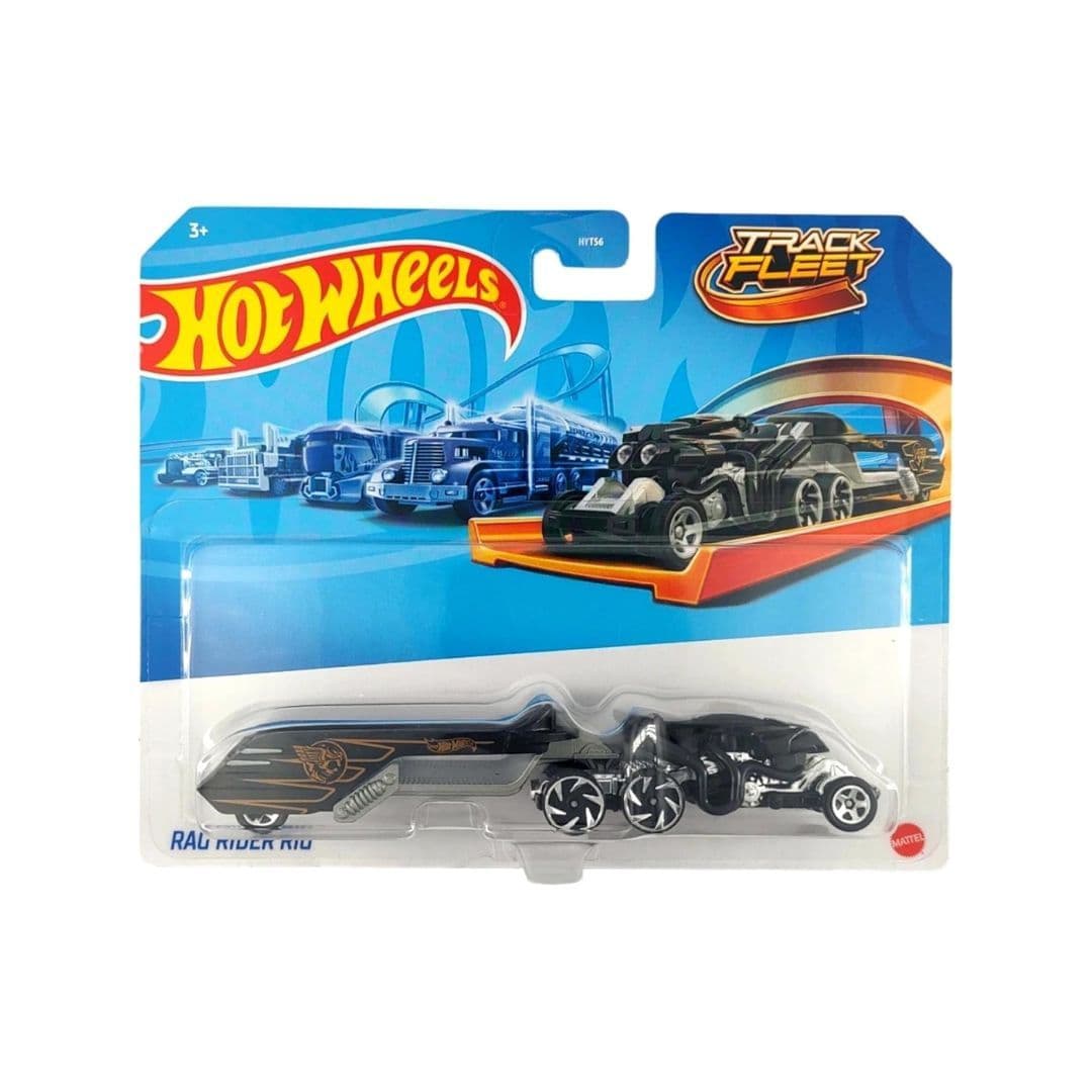 Hot Wheels Rag Rider Rig Die-Cast Truck & Trailer – Track Compatible (1:64)