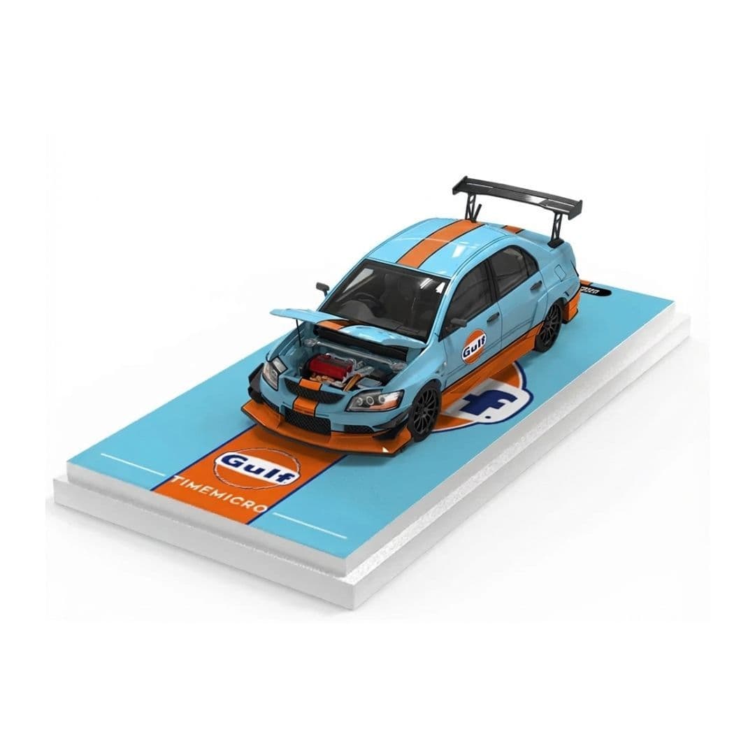 Time Micro Mitsubishi Lancer Evolution IV Gulf Livery 1:64 Diecast Model (TM800204) | With Acrylic Display Case | India