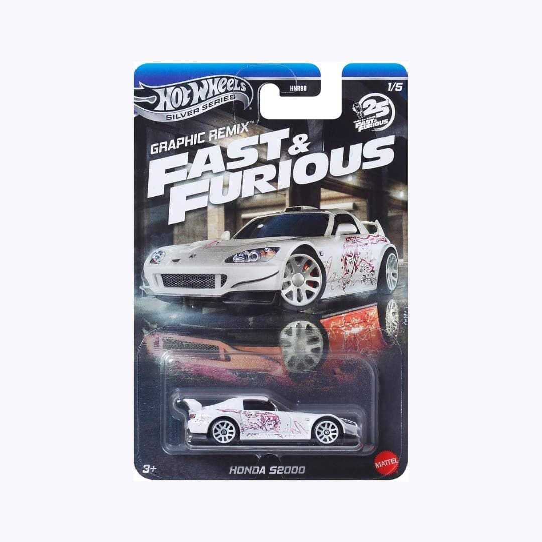 Hot Wheels Fast & Furious Graphic Remix Honda S2000 – 1:64 Diecast (Silver Series)