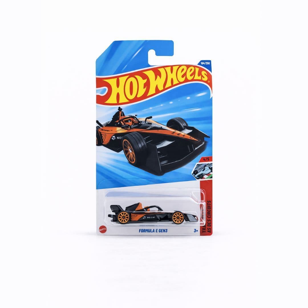 Hot Wheels Formula E Gen3 – Black & Orange | 1:64 Scale Diecast | Track Aces Series | Mainline | 194/250 (Imported)