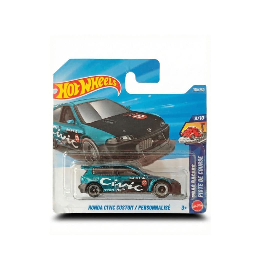 Hot Wheels Honda Civic Custom – Teal | 1:64 Diecast (Imported Short Card)