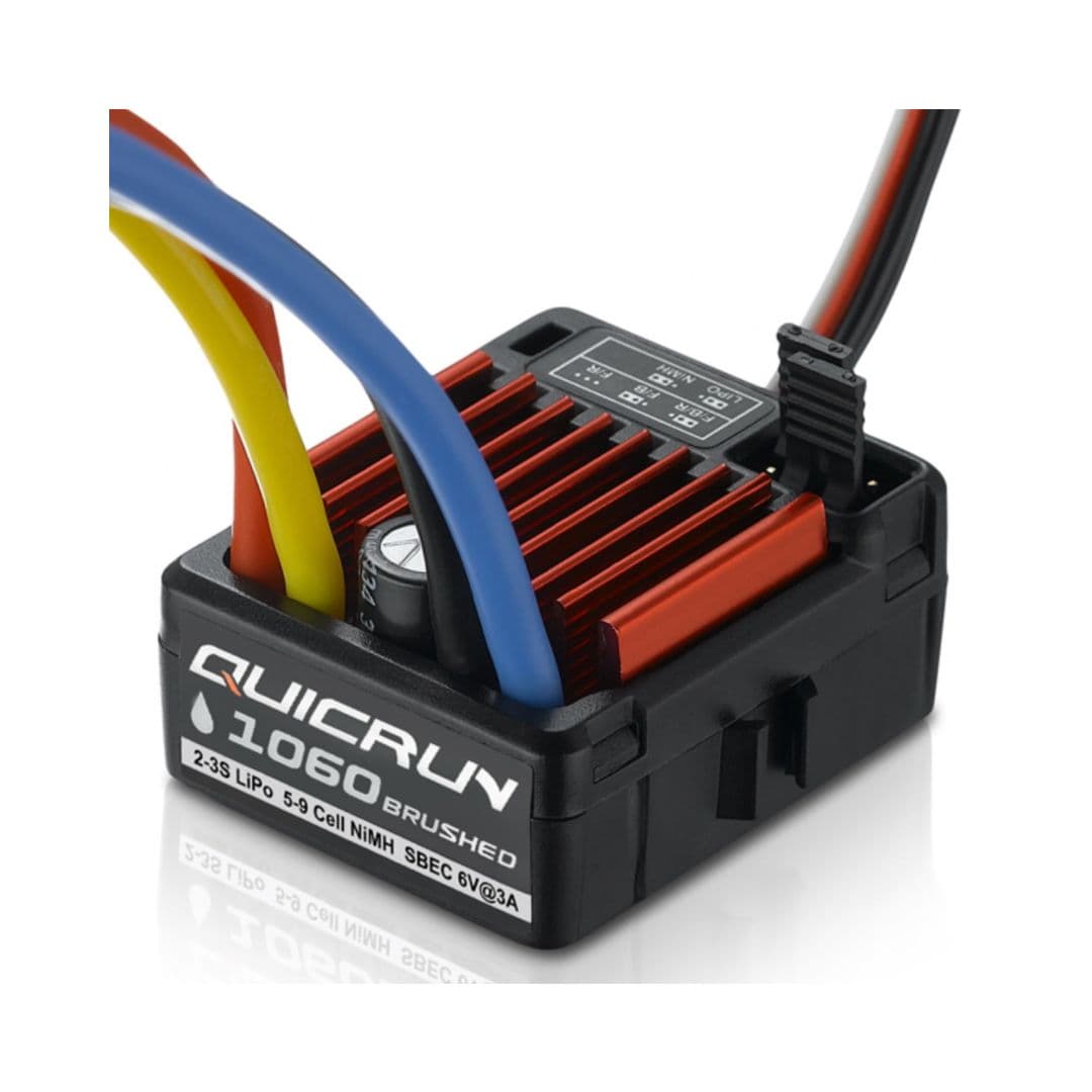 Hobbywing QuicRun 1060 60A Waterproof Brushed ESC – Electronic Speed Controller for 1/10 RC Cars