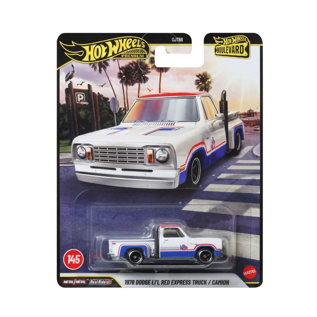 Hot Wheels Boulevard 1978 Dodge Li’l Red Express Truck – Premium 1:64 Die-Cast (Real Riders, GJT68-A)