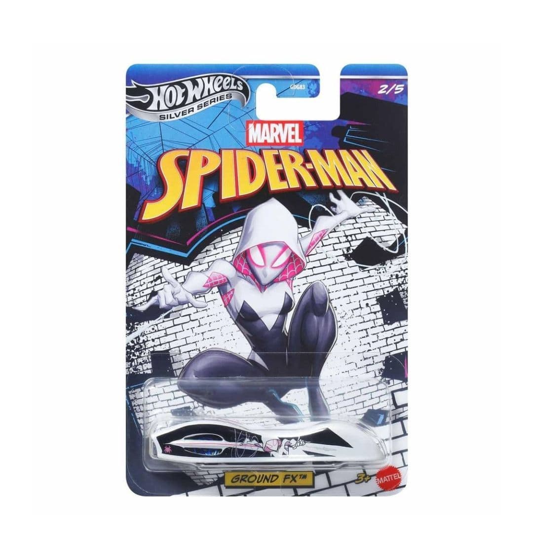Hot Wheels Ground FX – Marvel Spider-Man (Silver Series) | 1:64 Die-Cast Collectible