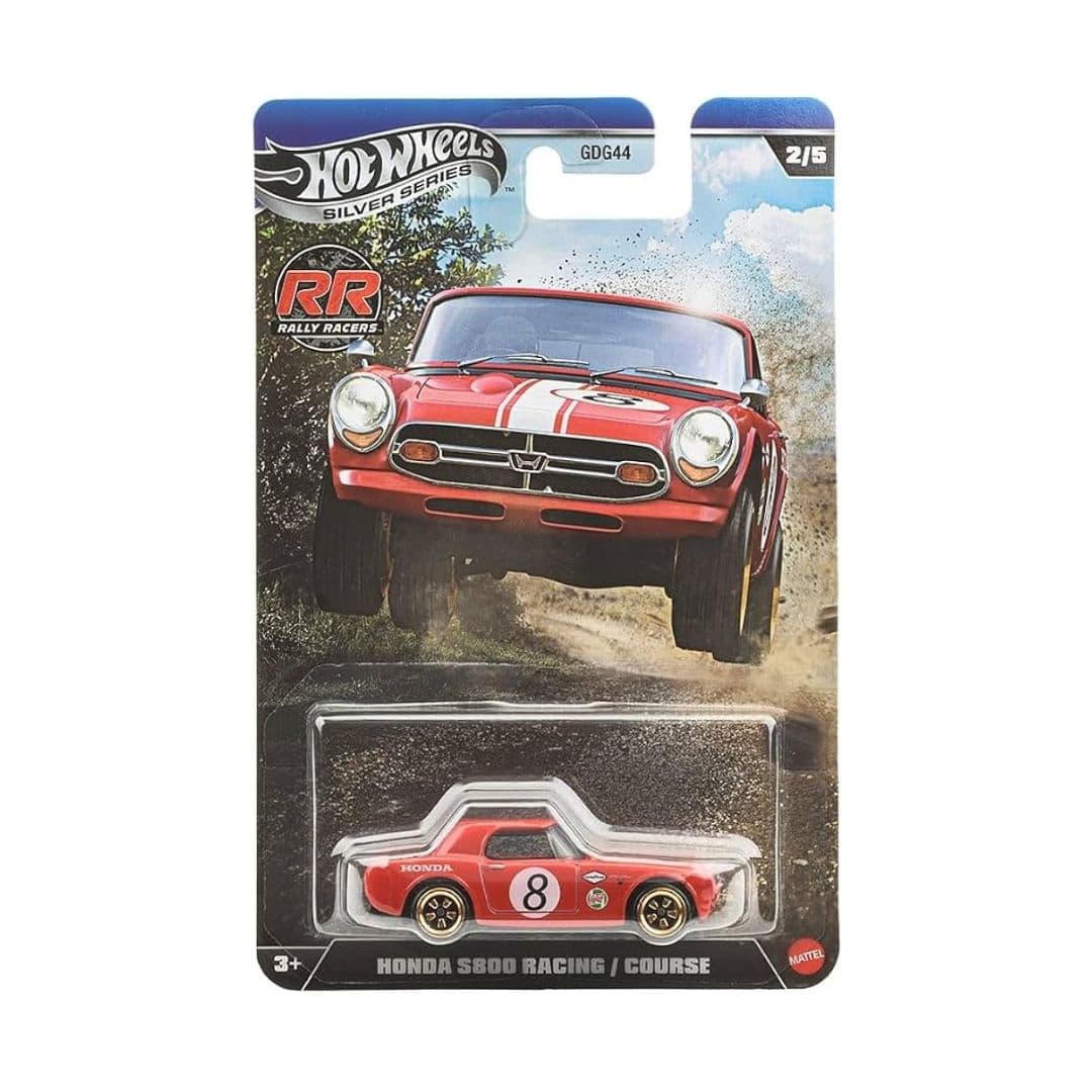 Hot Wheels Silver Series Rally Racers Honda S800 Racing (Red) 2/5 – 1:64 Die-Cast Car (Imported)