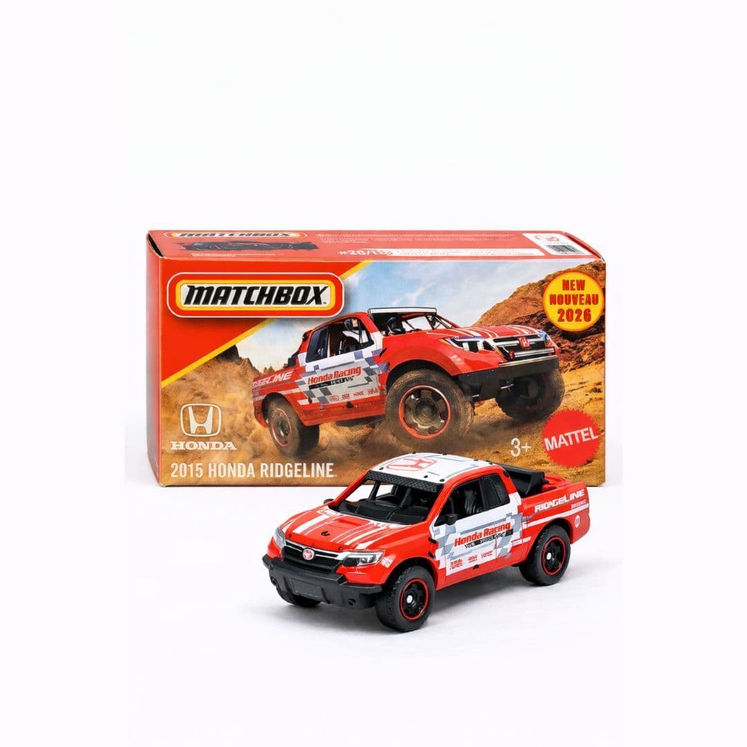 Matchbox 2015 Honda Ridgeline – 20/125 | 1:64 Die-Cast Off-Road Pickup | Sealed Box | Official Honda Licensed Model