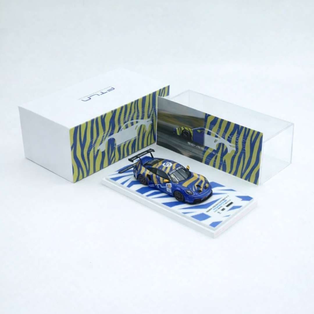 Modern Art x Shepwell x Senseorgan Porsche 911 GT3 Cup Blue Gold Thorns #5 1:64 Die-Cast Model Car MD647313