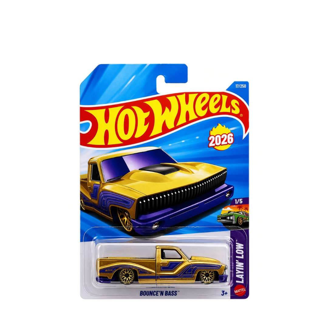 Hot Wheels Bounce ‘N Bass Gold Purple 2026 1:64 Die-Cast Car 17/250 9CNDDG