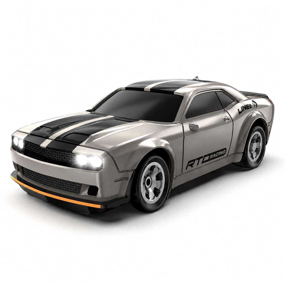 1:64 Scale Dodge Challenger 3602 Desktop Drift RC Car – 2.4GHz Mini RTR Remote Control Car