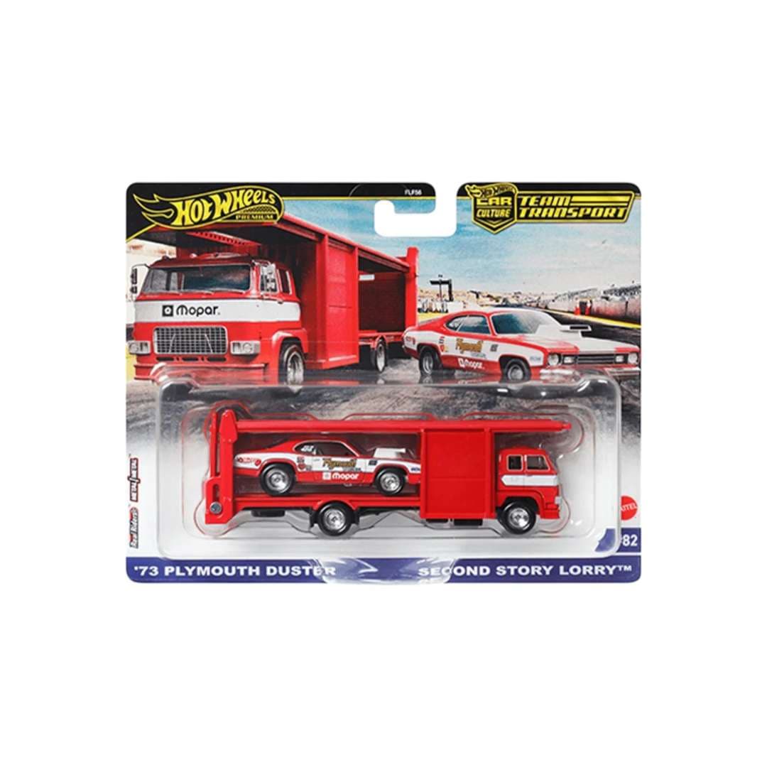 Hot Wheels Team Transport ’73 Plymouth Duster + Second Story Lorry | Car Culture Premium | India